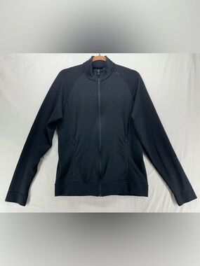 Lululemon Engineered Warmth Jacket Men Large Black Merino Wool Blend Zip LM3BPUS